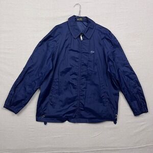 Vintage 80s Alligator Jacket Navy Blue Lightweight Zip Up‎ Embroidered Croc Men